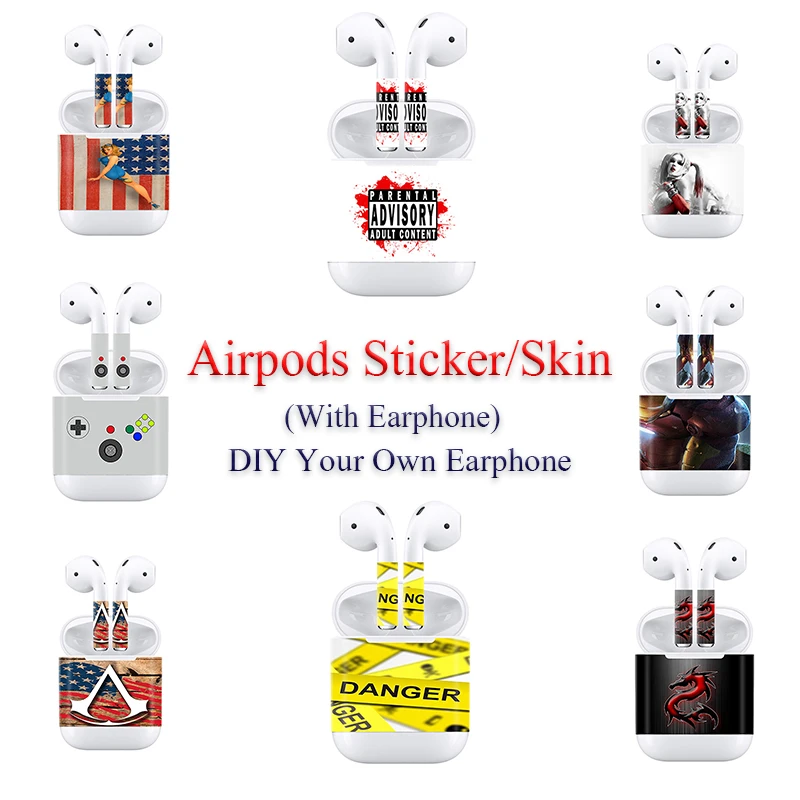 Крутой дизайн 14 цветов в Stocker Airpods стикер для Apple водонепроницаемые наклейки