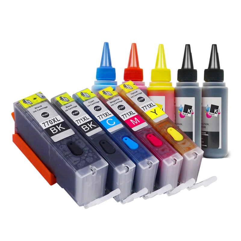 Многоразовые картриджи для принтера canon MG5770 MG6870 TS5070 TS6070 TS8070|Чернильные картриджи|