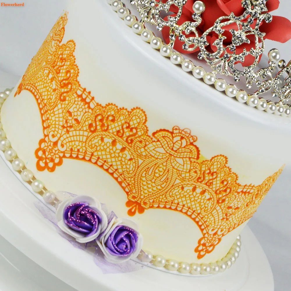 Новая корона кружевной коврик силиконовая форма для помадки торта инструменты