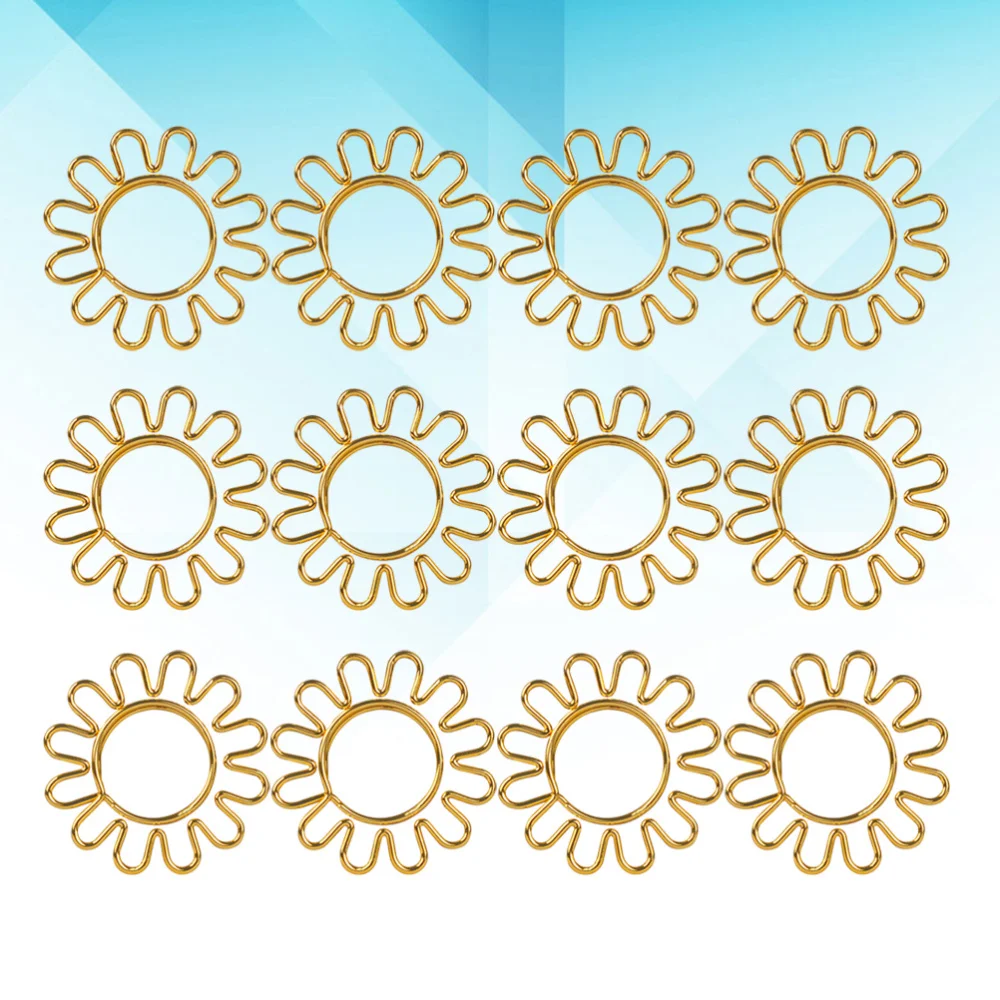

8pcs Paper Clips Golden Sunflower Shape Pin Clip Set for Home Office School (Golden)