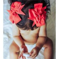 lovely baby girls print flower style bow hair clips headwear children cute cotton hairpins hair accessories