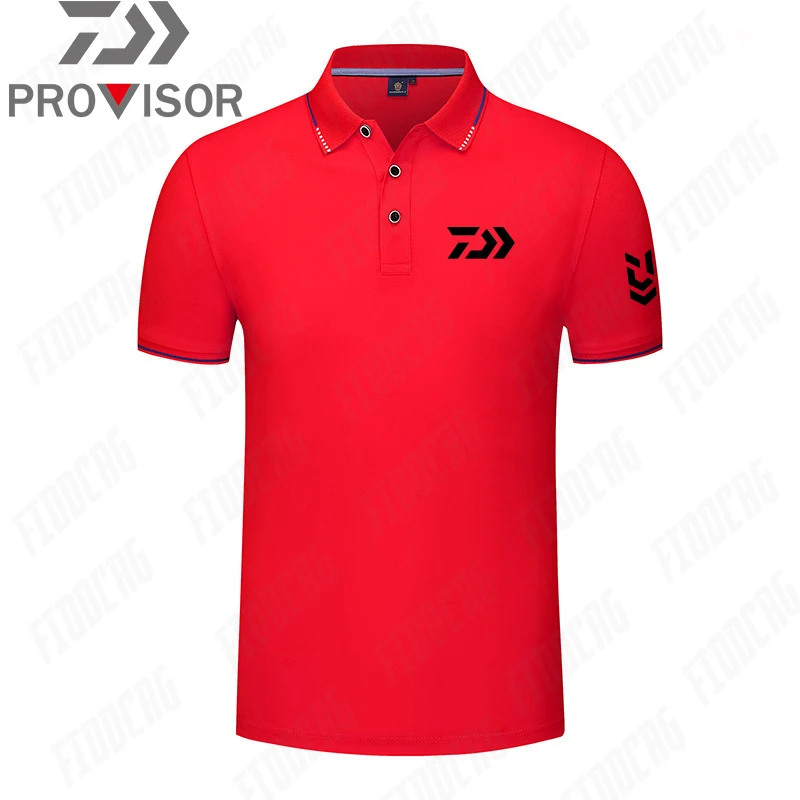 

Daiwa Fishing Polo Shirt Men Breathable Cotton Polo Tee Outdoor Sport Men Quick Dry Short Sleeve Fishing Shirt Fishing Clothing