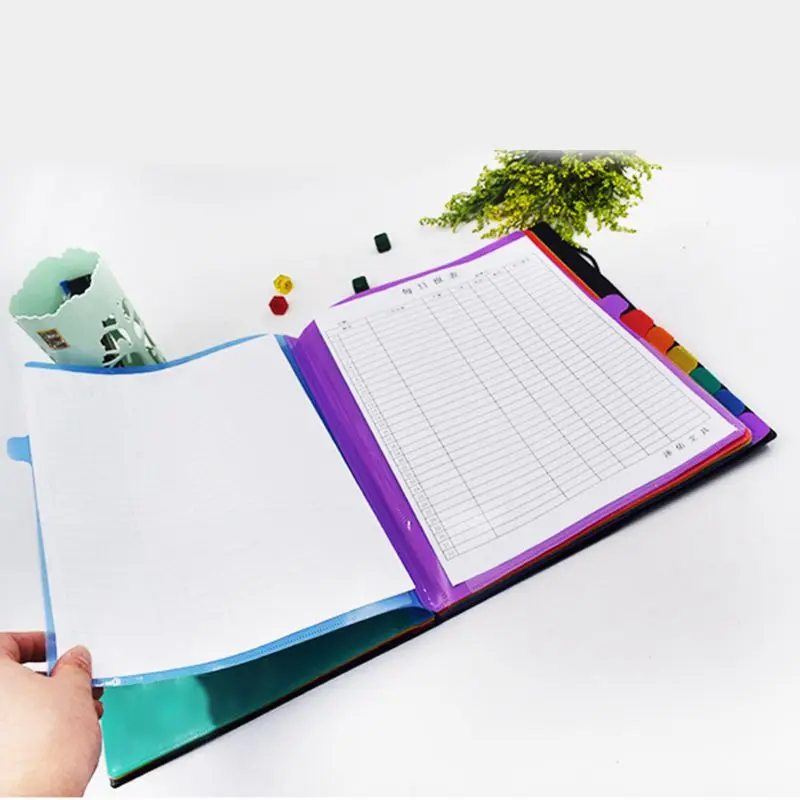 

12 In Multi-Page Classification Folder Holder Storage Bag A4 File Sorter Helper