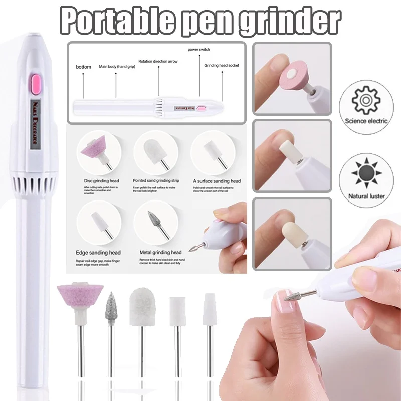 

Electric Nail Art Tips Nail Model Electric Grinding Machine Polish Manicure Drill Five Grinding Head Without Packaging