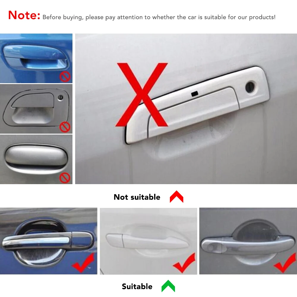 4 шт./лот Защитная пленка для ручки автомобиля внешняя прозрачная наклейка