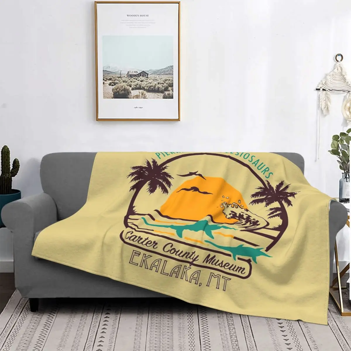 

Plesiosaur-colcha de playa a cuadros, manta Thermal de verano, 150