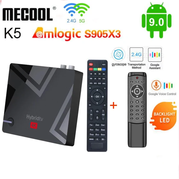 ТВ-приставка Mecool K5 Amlogic S905X3 Android 9 0 4k спутниковый ресивер фотосессия 2 ГБ 16 4