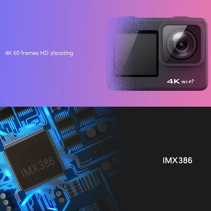 

F38 EIS Anti-Shake Action Camera 4K 60Fps WiFi 2.0 Inch IPS Screen Underwater Waterproof Cam Vedio