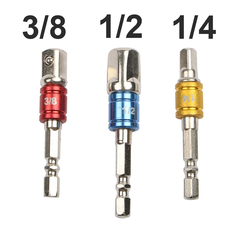 3 pcs colors 3 шт./компл. хром-ванадиевая сталь Сталь гнездо адаптера шестигранным хвостовиком диаметром до 1/" 3/8" 1/" удлинитель сверла бар шестигранными битами набор Мощность инструменты - Цвет: 3 pcs colors