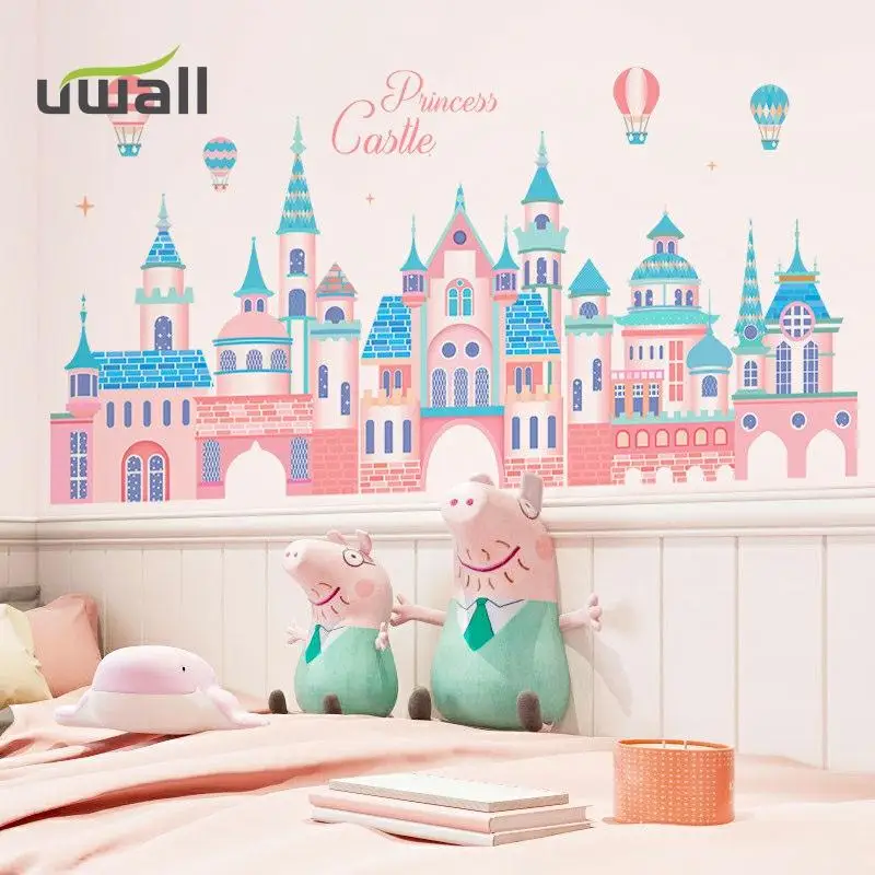 

Cartoon Girly Heart Princess Castle Bedroom Decoration Self-Adhesive Wall Stickers Kids Room Decor Home Decor Background Sticker