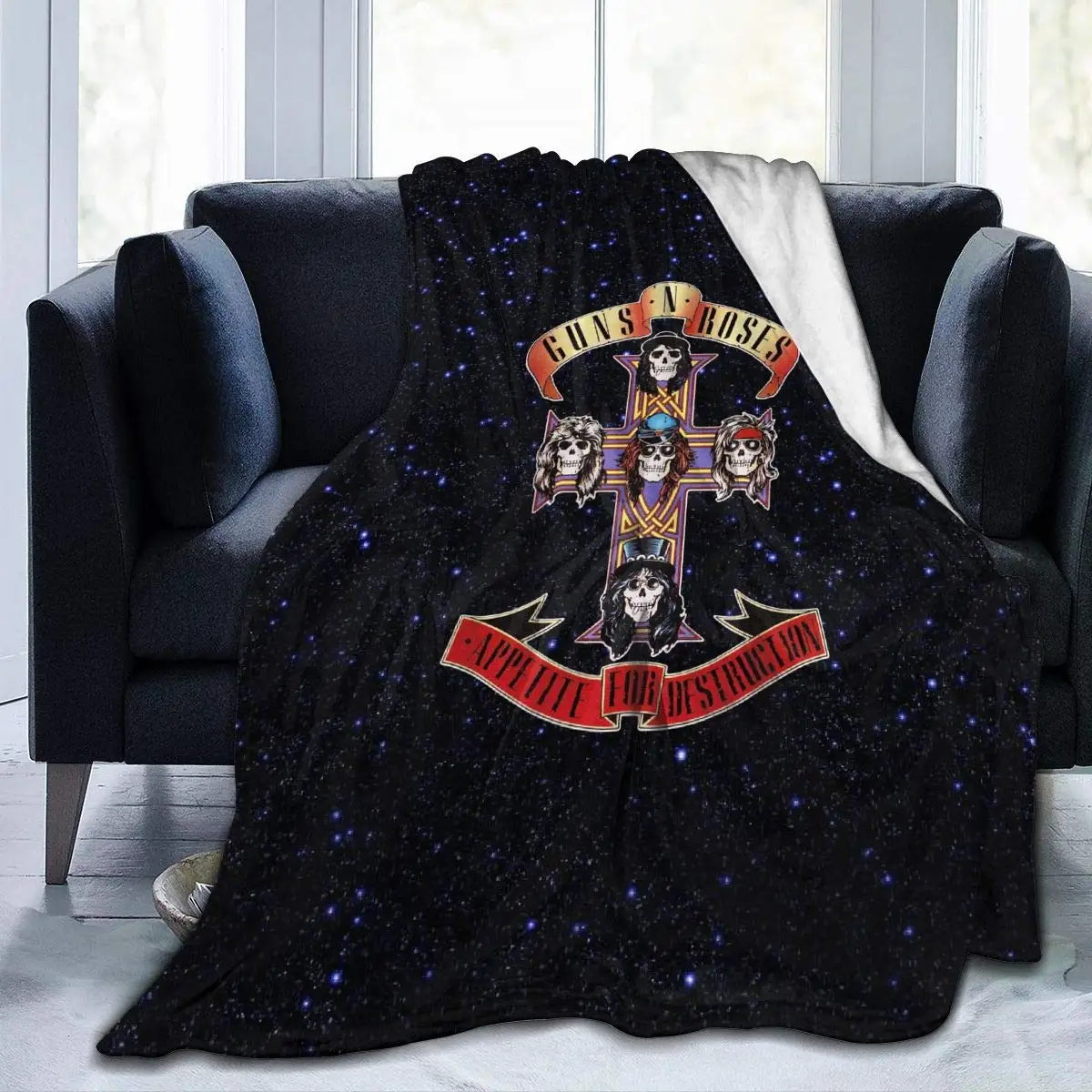 

Мягкое и теплое 5D одеяло Guns N Roses 050x400cm0 с принтом