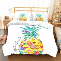double duvet cover bedding clothes colorful pineapple printed home textiles with pillowcase queen single size