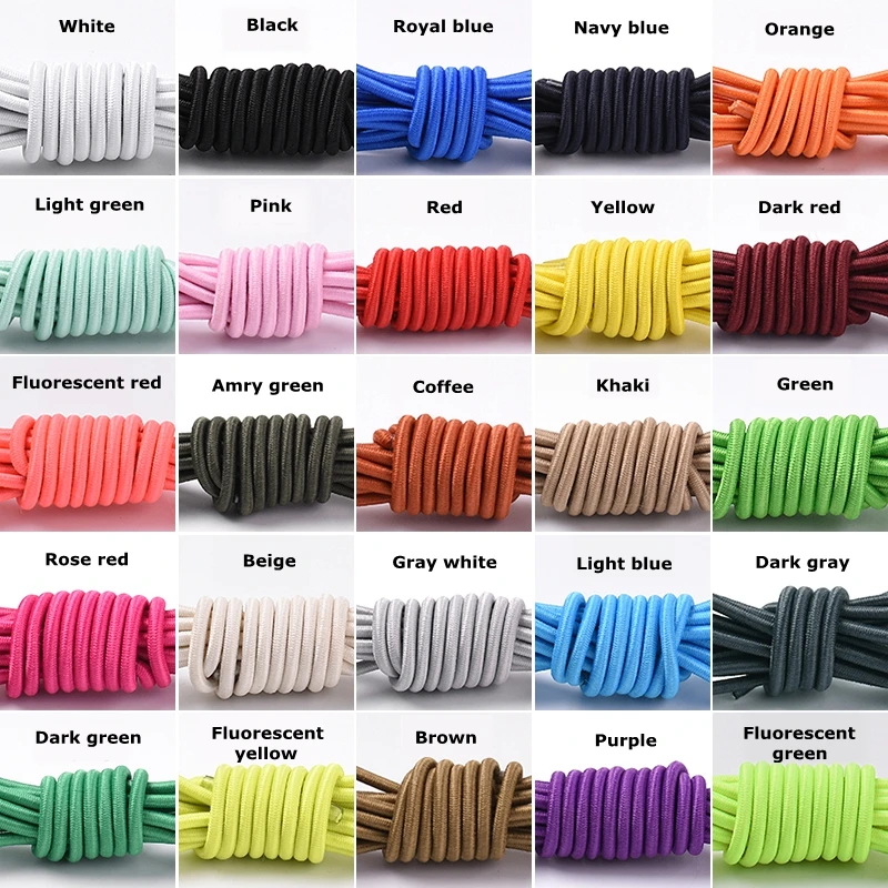 1 пара 25 цветов круглые эластичные латексные шнурки для обуви растягивающиеся