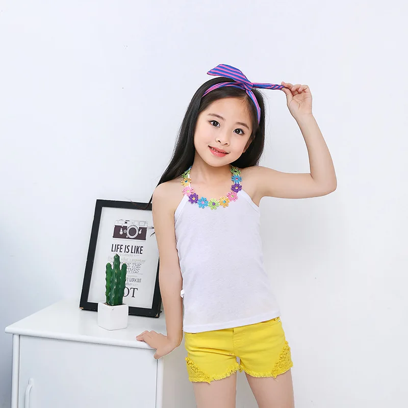 Топы на бретельках для маленьких девочек детская майка с цветочным принтом