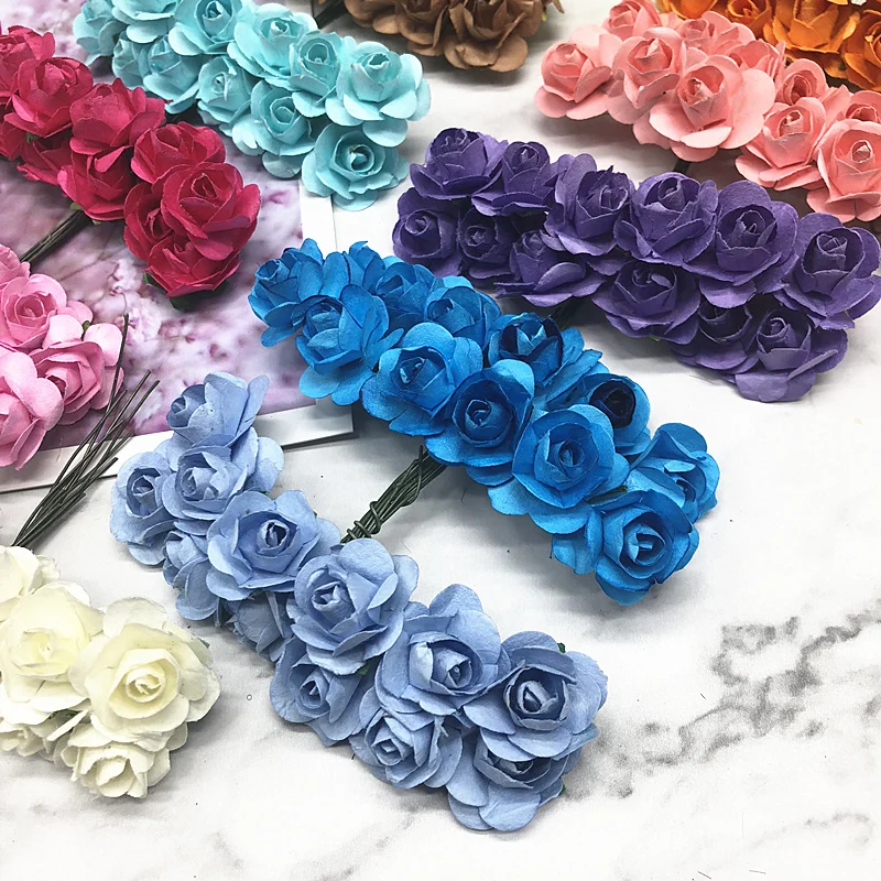 HINDJEF искусственные букеты роз 12 шт./1 см цветы для украшения/венок сделай сам