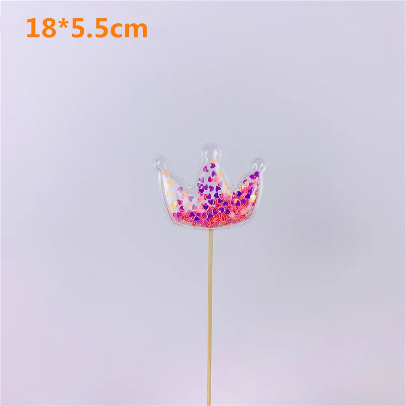 rosecrownheart Шикарная Фея Прозрачная Звезда Любовь вставки корона облако Блестящий торт Топпер на День святого Валентина Детские вечерние украшения милые подарки - Цвет: rosecrownheart