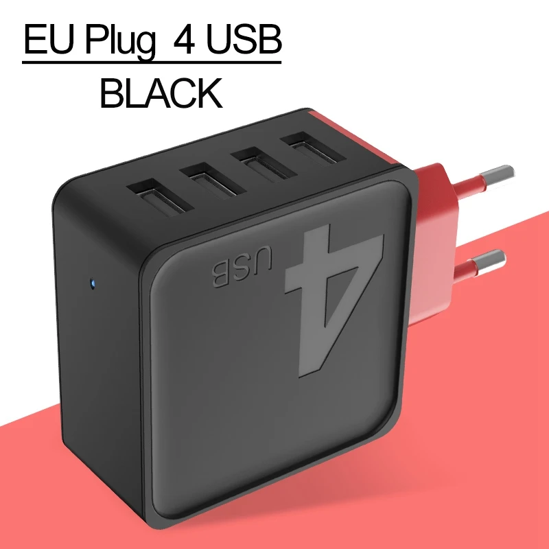 ROCK 5 V/4A USB зарядное устройство Универсальное зарядное устройство для мобильного телефона 4 USB зарядное устройство для iPhone samsung HUAWEI XIAOMI EU US - Тип штекера: EU 4 USB