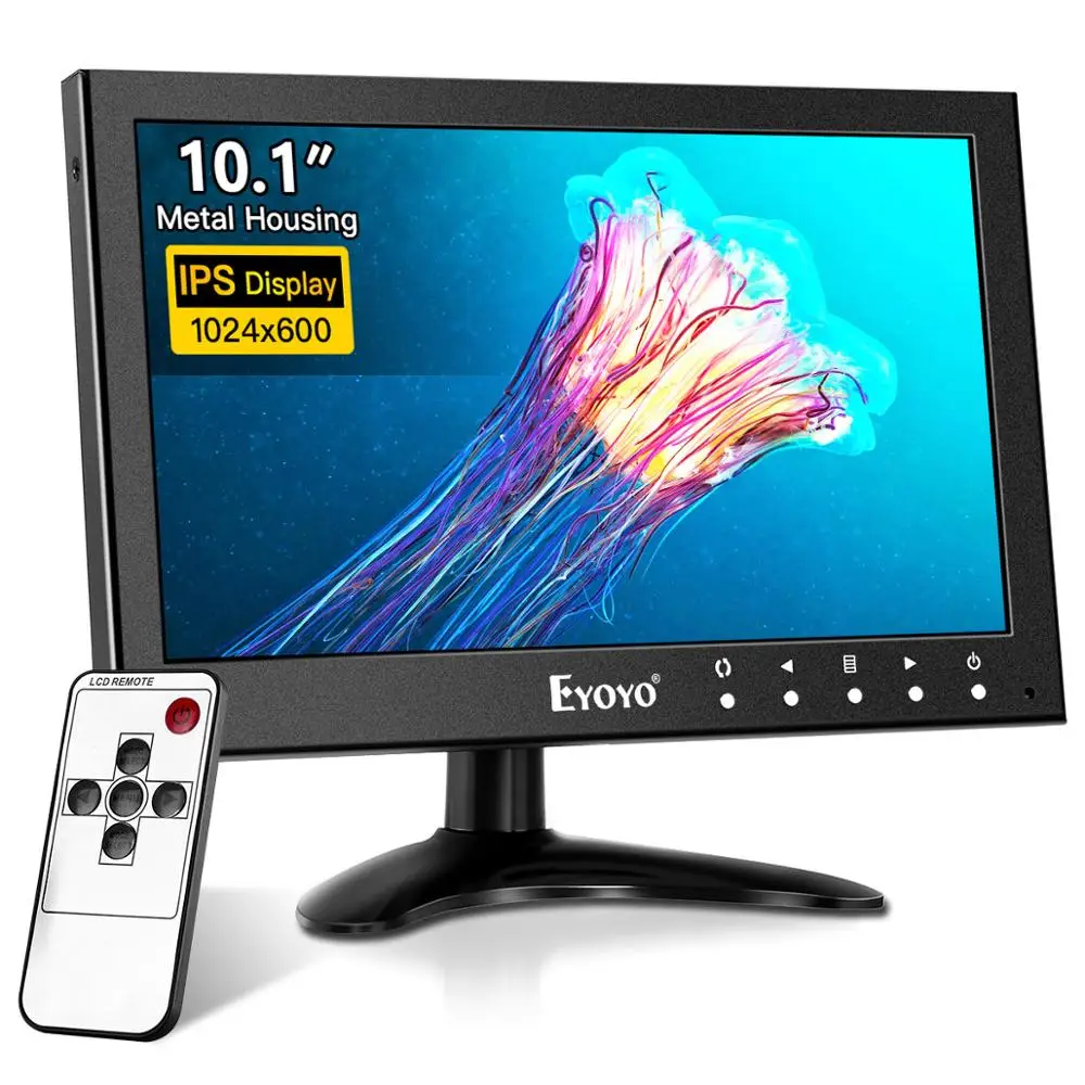 EYOYO EM10Y 10 &quotIPS ЖК дисплей монитор 1024X600 мини ТВ компьютер Цвет дисплея Экран с