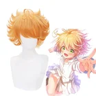 Женский синтетический парик для косплея Эмма из коротких волос с золотым градиентом темно-желтого цвета