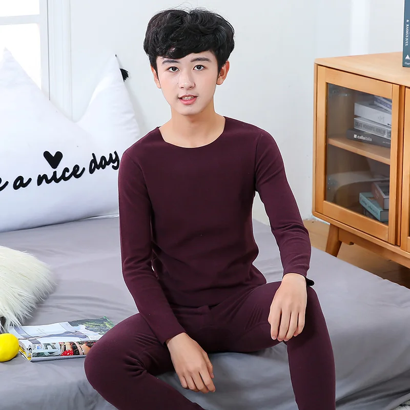 

Spring and Autumn Children Clothes Wholesale Kids Clothing Set Warm Pajamas Sets Solid Nightwear Big Boy Girl Sleepwear