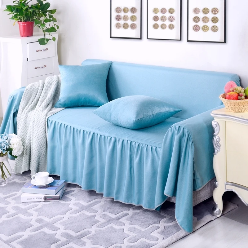 

Candy Color Stretch Thickened Slipcover High Quality Sofa Towel All-Inclusive Dust Couch Cover Home Living Room Decoration