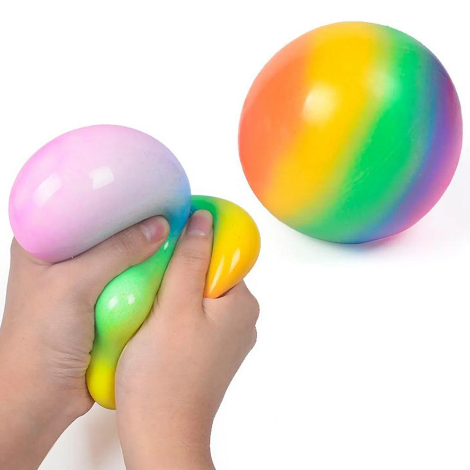 Large Size 9CM Rainbow Pressure Ball Pressure Toy Fidget Toys Stress Relief  Stress Toys  Squishes  Squishy Ball enlarge