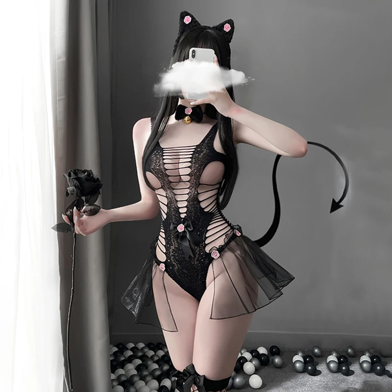Сексуальная Униформа кошки девушки Женщины Дикий Кот аниме нижнее белье Косплей