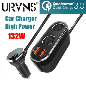 URVNS 120W Car Cigarette Lighter Socket Splitter Charger Dual USB QC
3.0 Quick Charge 36W Power Adapter Plug Digital Display