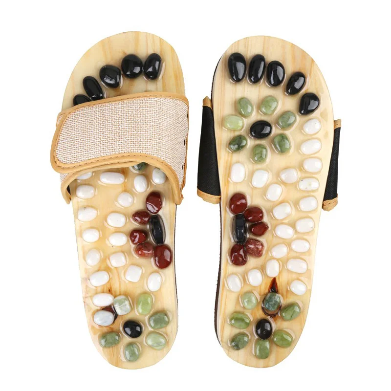 

1 Pair Massage Slippers Foot Massager Shoes Shiatsu Relax Sandals with Cobblestone Stones Foot Massage Instrument TK-ing