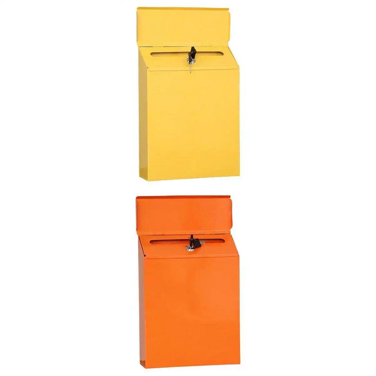 

2x Mailbox Locking Wall Mounted Comment Drop Box Payments Holder Postbox