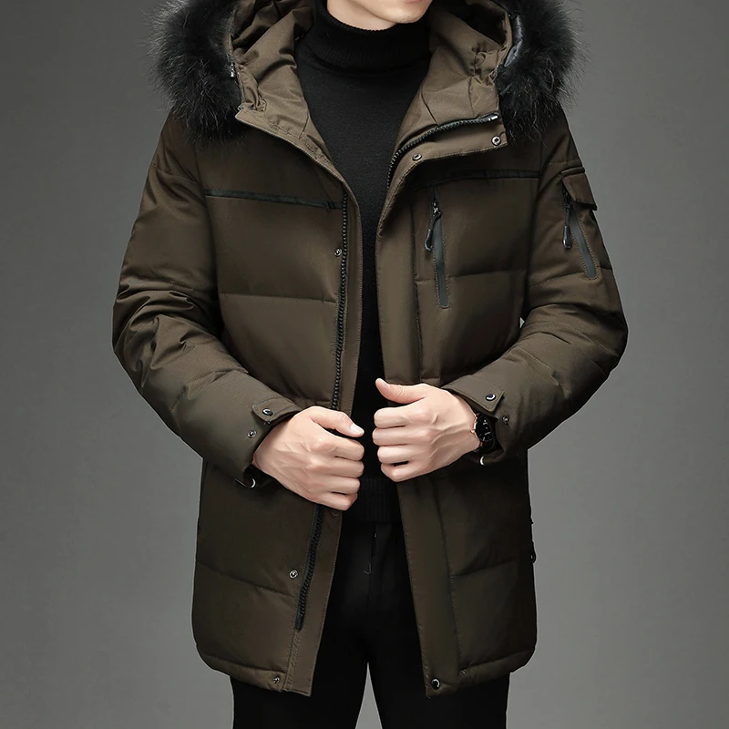 Новинка 2023 зимняя пуховая куртка Мужская Утепленная короткая Зимняя парка на