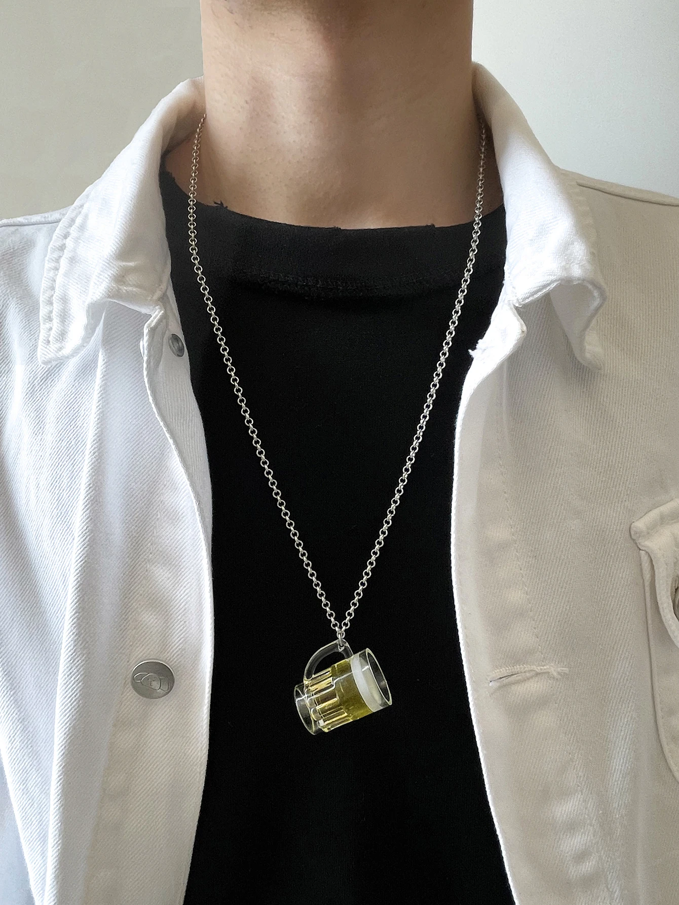 Ожерелье-подвеска Stillgirl One Piece Funny Бокал для пива для женщин Панк Kpop Кисточка Y2k Цепочка Эмо Унисекс Подарок для пары Модные ювелирные изделия.