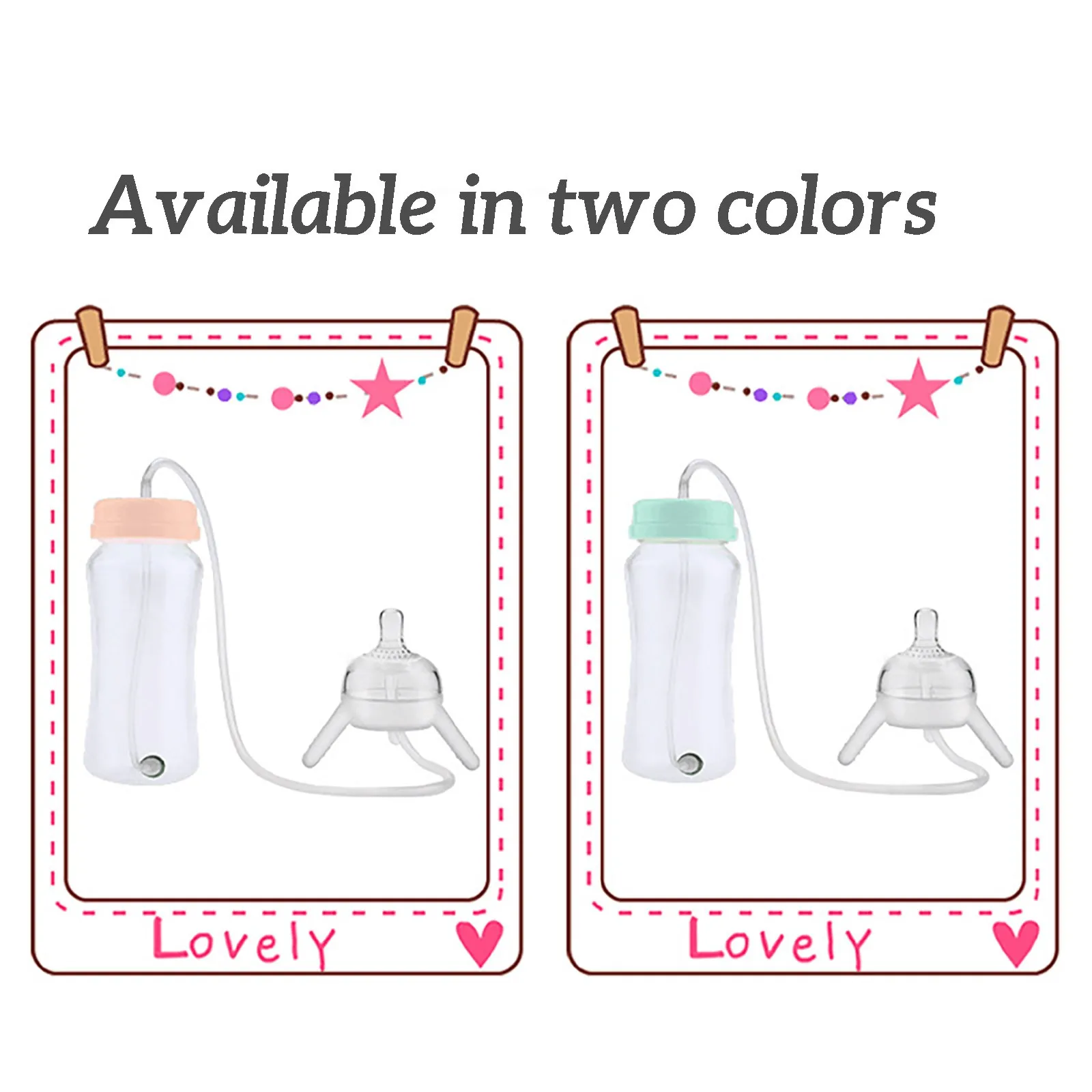 

High Quality Safe And Non-toxic Separate Child-mother Baby Bottle With Long Straw Imitation Milk Weaning Bottle Safety Clear R5