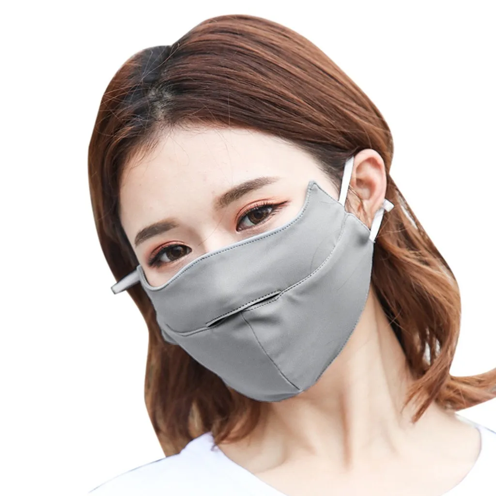 Серый шарф для лица Модный женский пылезащитный уличная защита путешествий носа