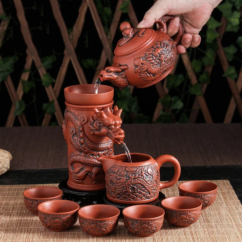 

Чайный сервиз Yixing zisha, чайный сервиз, чайный сервиз, чайник ручной работы из фиолетовой глины, набор для питья, путешествия, чайный сервиз ...