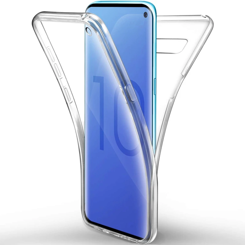 Новый прозрачный чехол с защитой 360 градусов для Samsung Galaxy S10 Lite S9 S8 Plus S7 S6 Edge J4 J6 A6 A8 A7