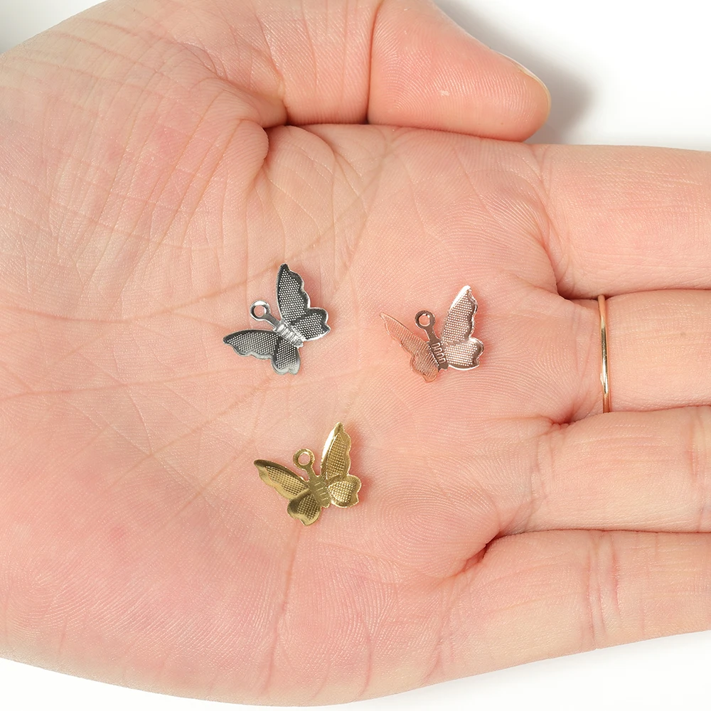 100 шт филигранные обертывания с бабочками соединители амулеты 11x13 мм