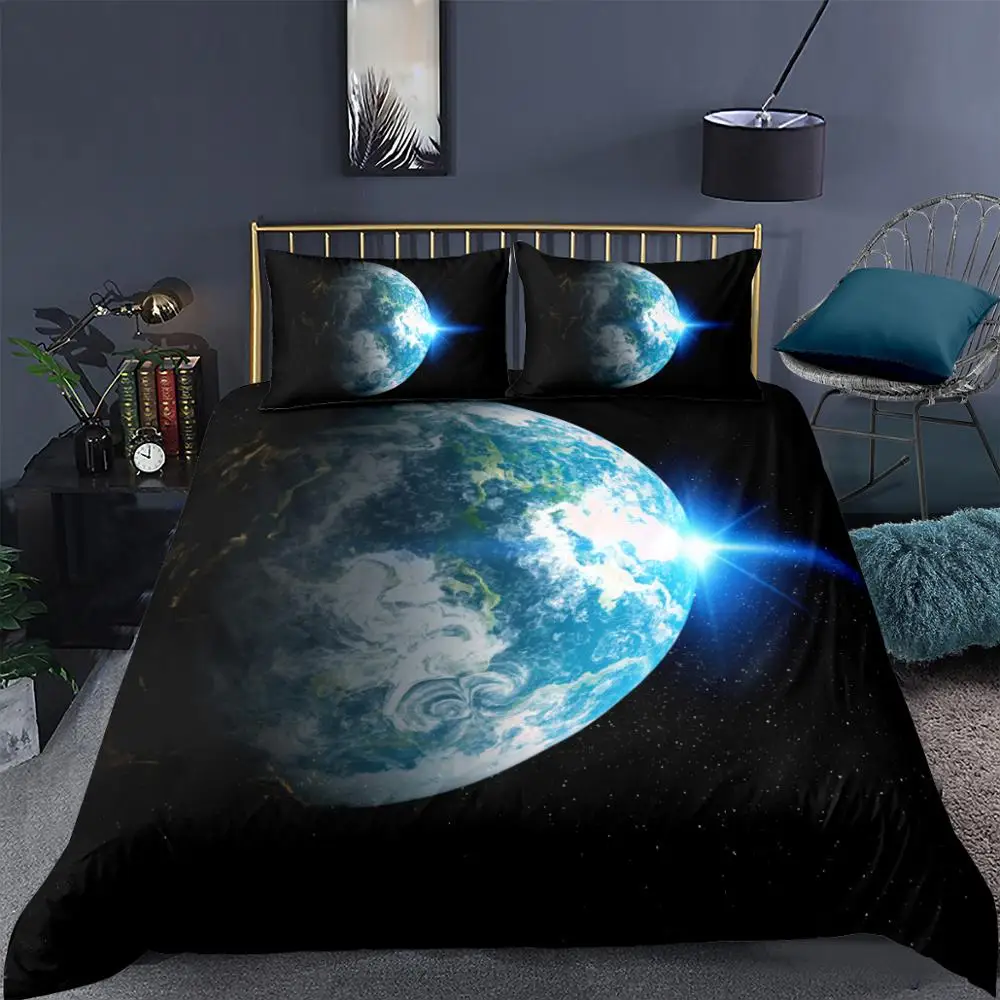

3D Universe Planet Printed Bed Cover for Girls Boys Set Kids Teen Colorful Mysterious Universe Bed Cover with soft cormfort