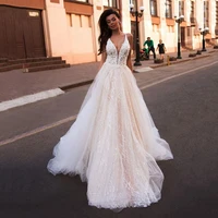 lace bridal dress sexy v neck backless lace appliques boho bridal gown princess wedding dress plus size vestido de noiva