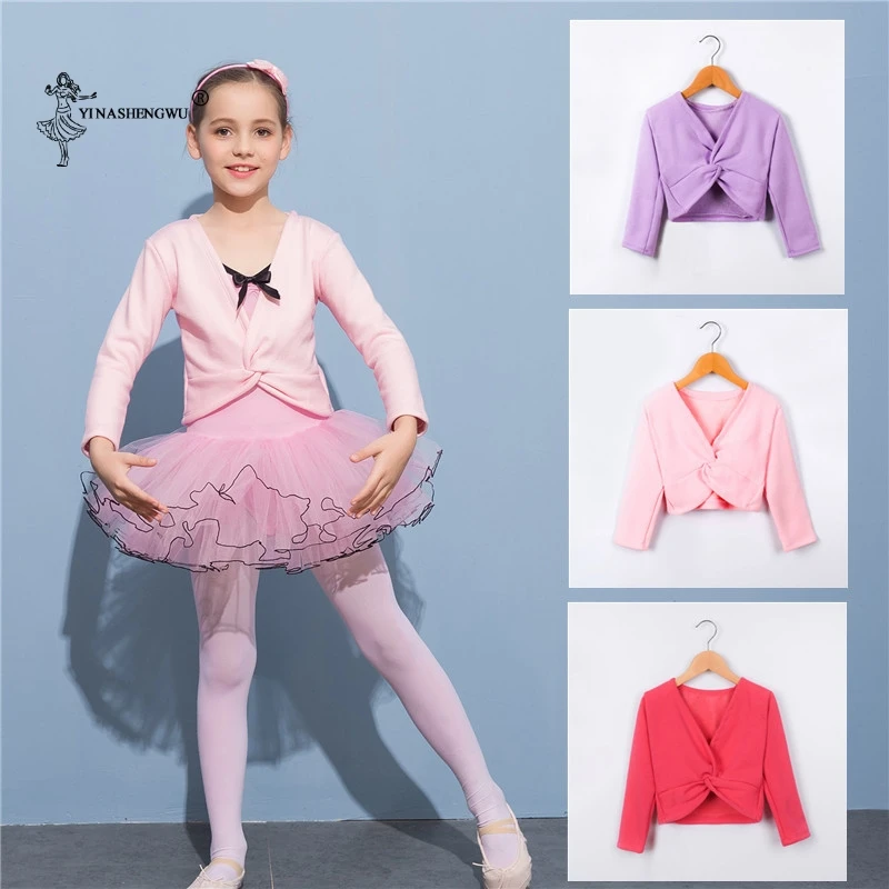 

Fashion Girl Ballet Gymnastic Leotard Jacket Long Sleeved Dance Sweater Top Coat Kids Dance Clothing Jacket Wrap Ballet