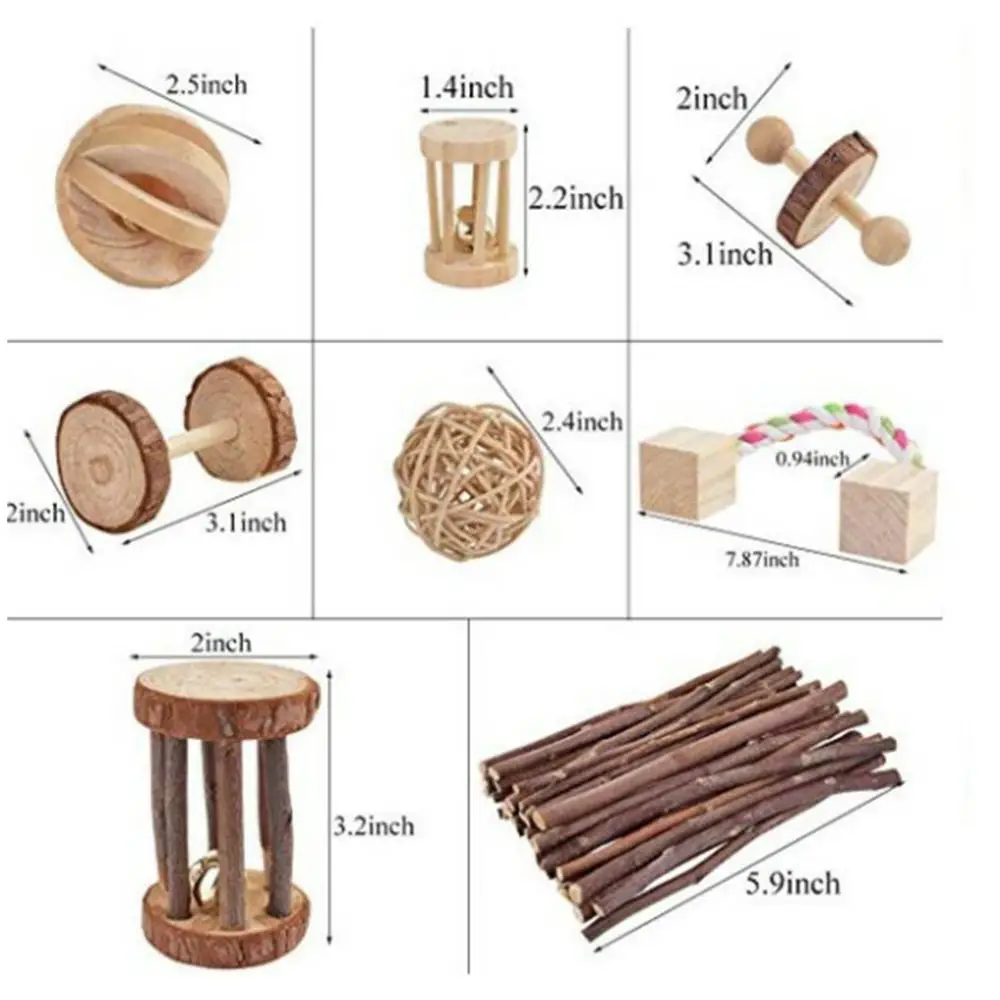 Игрушки для жевания хомяка натуральная короя фотоколокольчик ролик гантели