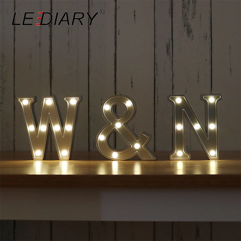 LEDIARY Алфавит праздничное освещение 26 букв украшение ночник Светодиодная