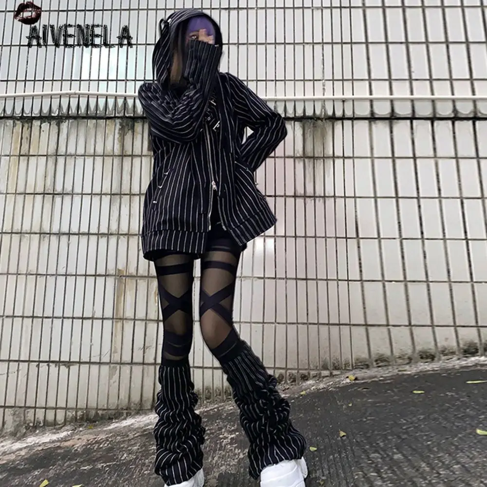 Свитшот женский в готическом стиле с капюшоном и длинным рукавом | Женская одежда