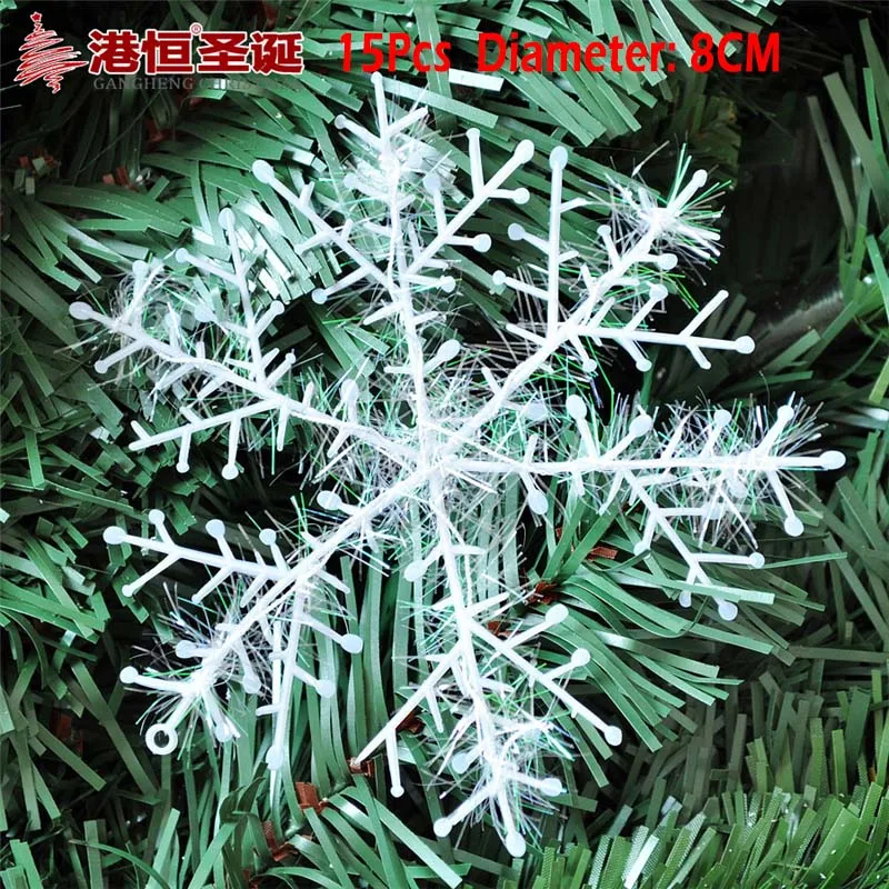 Silk 8cmx15 12 шт./упак. 4,5 см прозрачный акриловый снежинки Рождество украшения вечерние фестиваль с утолщённой меховой опушкой, Рождественская елка висячие украшения - Цвет: Silk 8cmx15