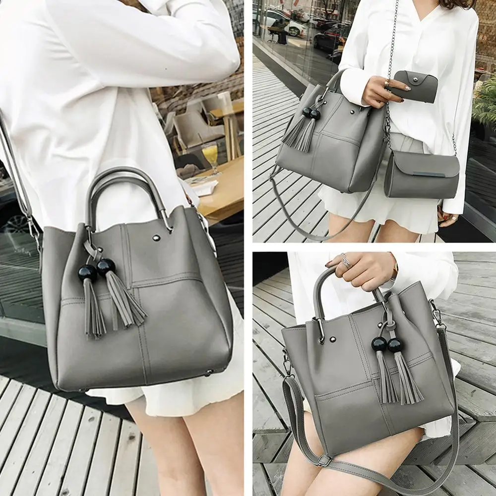 3 шт./компл. модная женская сумка с бусинами и кисточками сумки через плечо