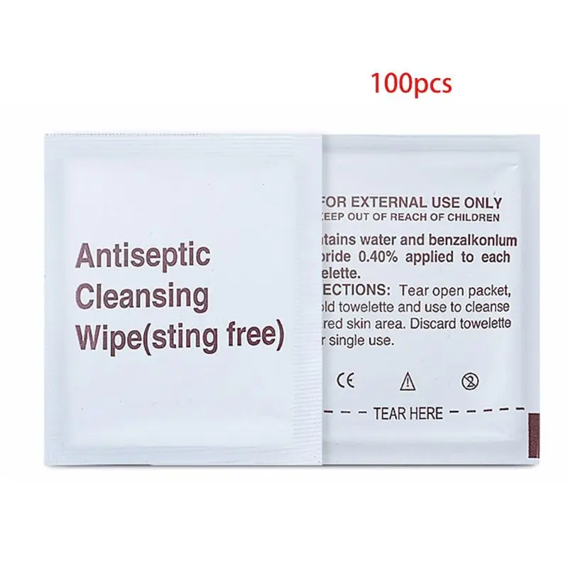 

100Pcs/Box Alcohol-Free Antiseptic Cleansing Wipes Disposable Sterilization Pads