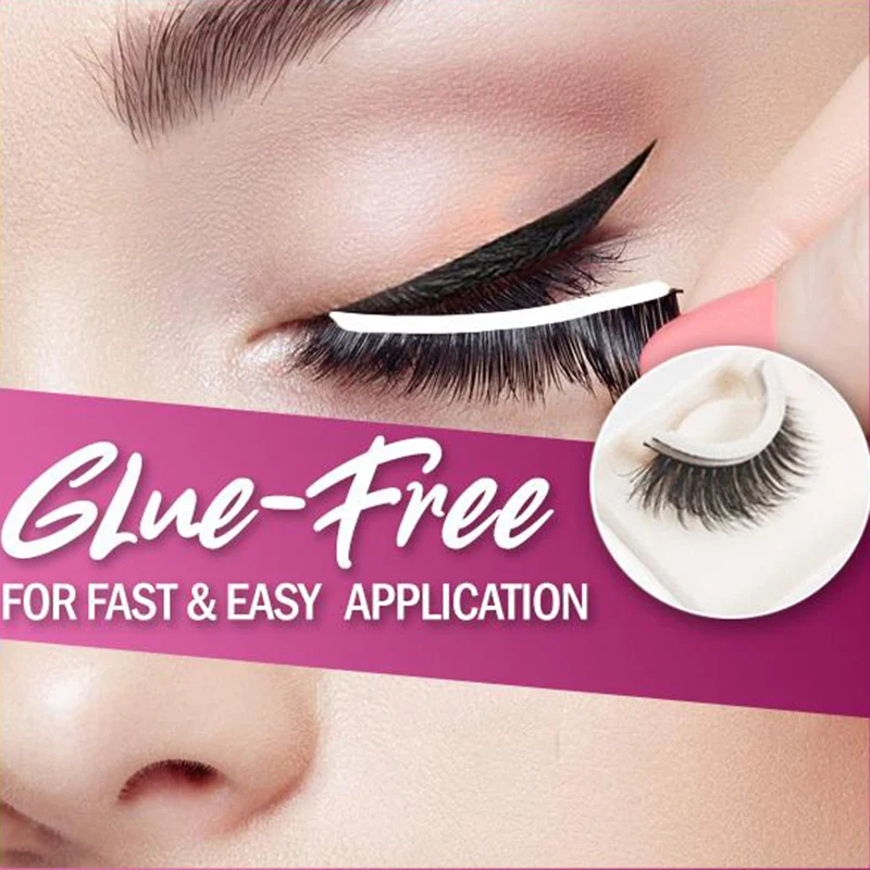 

Высококачественные 3D накладные ресницы без клея, Самоклеящиеся Многоразовые натуральные длинные ресницы