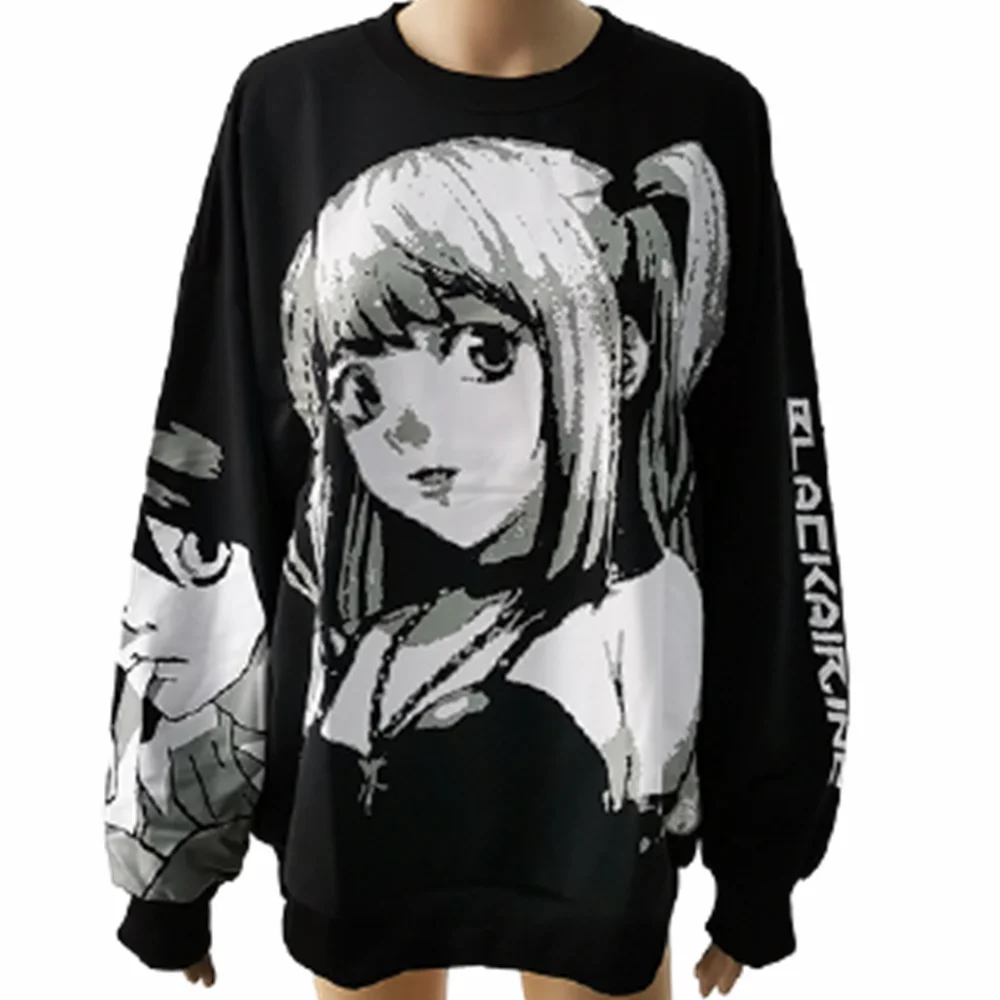 Толстовка Женская в стиле аниме Death Note Свитшот оверсайз с капюшоном униформа