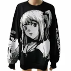 Толстовка Женская в стиле аниме Death Note, Свитшот оверсайз с капюшоном, униформа в стиле Харадзюку, уличная одежда в Корейском стиле