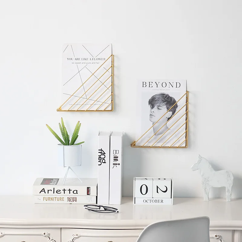 Железная книжная полка для журналов креативная Скандинавская